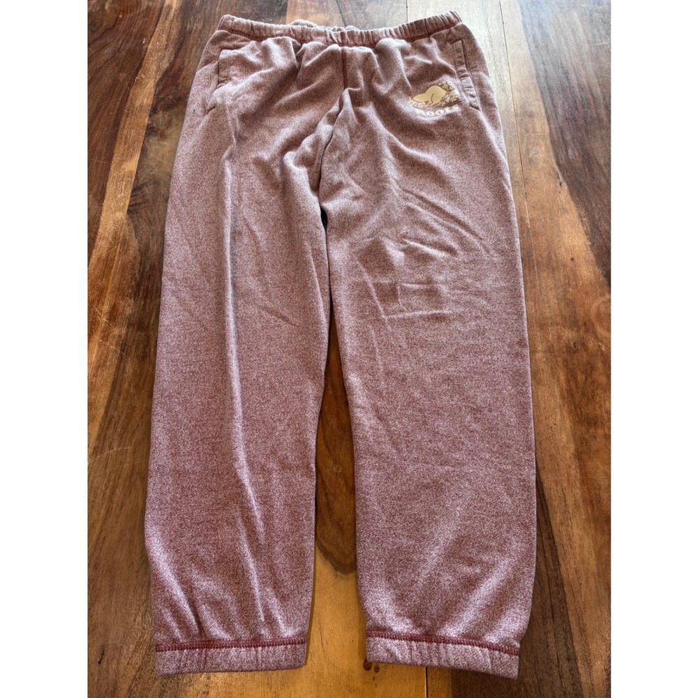 ROOTS sweatpants women size L burgundy heathered salt and pepper joggers